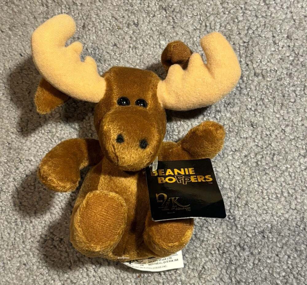 24K BEANIE BOPPERS "MIKEY THE MOOSE" 1997 PLUSH STUFFED ANIMAL SPECIAL EFFECTS